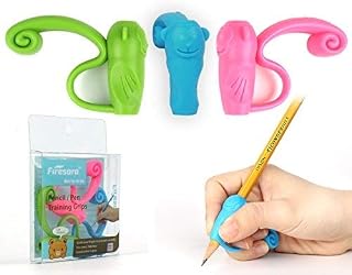 Pencil Grip, Firesara Assorted Monkey Design Pencil Gripper Posture Correction for Kids Preschoolers Children Adults Special Needs Handwriting Pencil Grip Aid (3PCS)