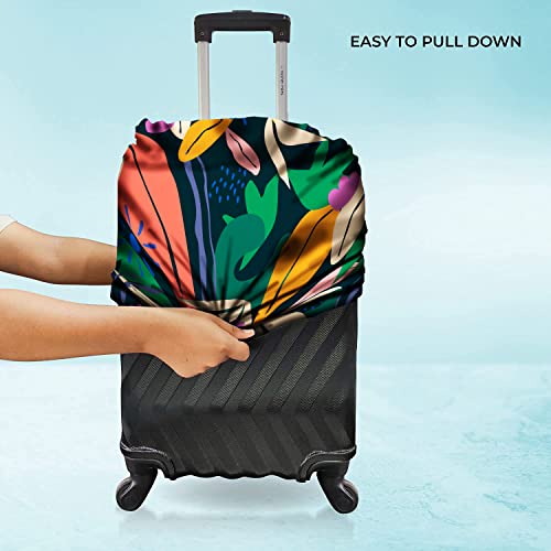 Image of Nasher Miles Polyester 75 (28 Inch) Large Protective Luggage Cover - Jungle Design