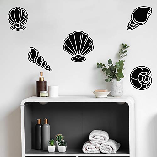 Set de 5 Vinilos Decorativos de Conchas, 8" x 8" miniatura 1
