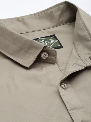Image of Majestic Man Men's Cotton Slim Fit Solid Casual Shirt
