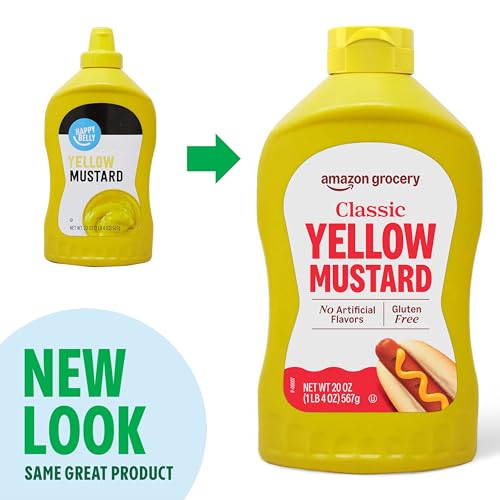 Image of Amazon Grocery, Classic Yellow Mustard, 20 Oz (Previously Happy Belly, Packaging May Vary) (Pack of 4)