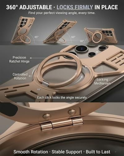 Coque rigide Samsung S25 Ultra avec support rotatif pour vidéo et voiture - 5