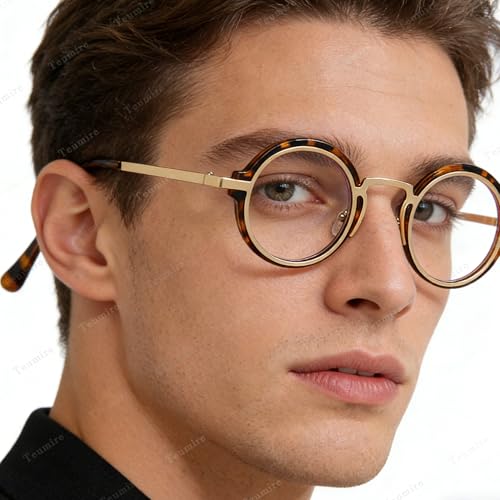 Image of Classic Round Glasses for men women Circle Blue Light Eyeglasses Hippie Style Non Prescription Eyewear