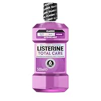 Listerine Total Care Intense Taste Classic Antibacterial Mouthwash (500ml), Fresh Mint Blast Flavour with 6-in-1 Benefits