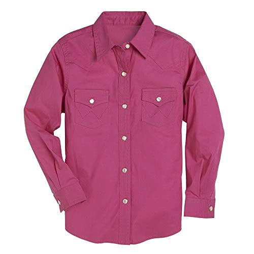 Wrangler Girl's Western Long Sleeve Two Flap Pockets Snap Shirt