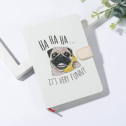 INFInxt 1 Pc Funny Pug Print Diary| Journal Notebook with Magnet Lock| Hardcover Travel Sized Perfect Gift