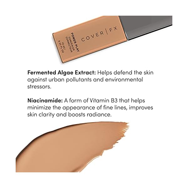Cover FX Power Play Concealer: Crease-Proof, Transfer-Proof Concealer Provide 16-hour Full Coverage with Powerful Pollution Defense- N Medium 3, 0.33 Fl Oz
