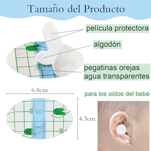 Miniatura 2 de Zocone 80 Piezas Pegatinas Para Orejas Impermeable Bebe Transparentes Pegatinas Orejas Agua Parches Oidos Orejeras Impermeables Niños Protector Oidos Agua Adhesivo Para Bebe Y Niños Duchas Piscina