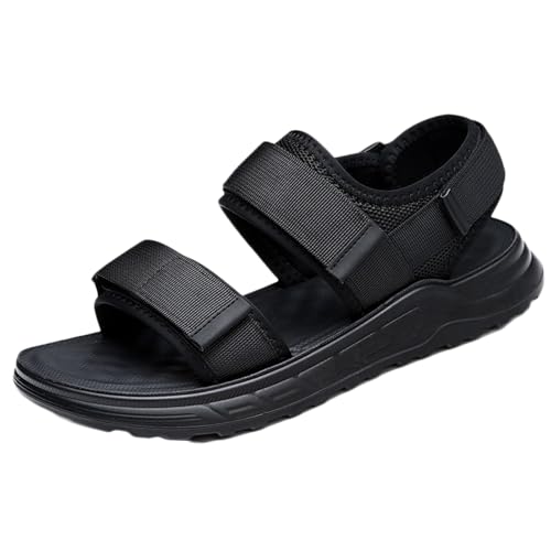 Men's Three Strap Outdoor Sport River Sandal with Hook and Loop Closure Summer Sport Sandals