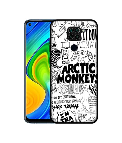 Image of Arctic Monkeys Pattern Design Premium 2D Printed Metal Back Case Cover for Mi Redmi Note 9 4G