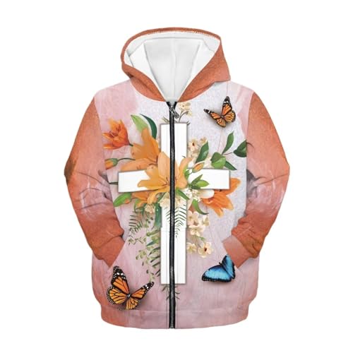 Xoenoiee Kids Zip Up Hoodies Unisex Long Sleeve Boy Girl Hooded Sweatshirt Jackets Streetwear2