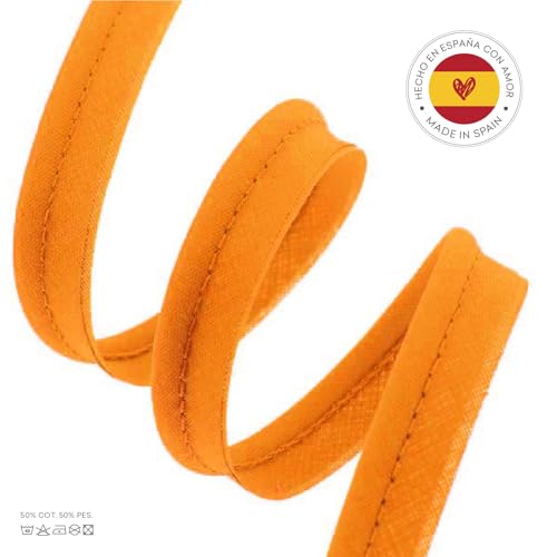 TEXTEX = Piping for Sewing Decoration, and Crafts. Composition 50% Cotton and 50% Polyester. Total Width of 15mm, Cord of 5mm - Image 2