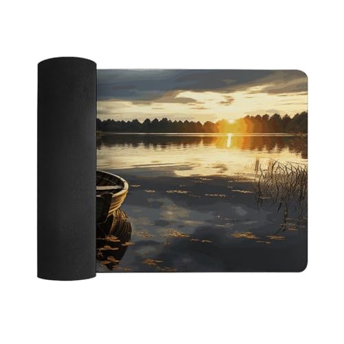 Boat at Lake Shore Mouse Pad Grande Antideslizante miniatura 3