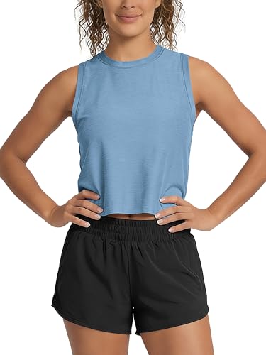 Image of ODODOS Women's Performance Tank Ultra Soft odSTRATUM Tech Sleeveless Tee Shirts High Crew Neck Pullover Top