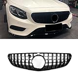 MUCCGQ GT R Style Front Grille Grill for Mercedes-Benz S Class W217 C217 Coupe 2015-2017 (Black)