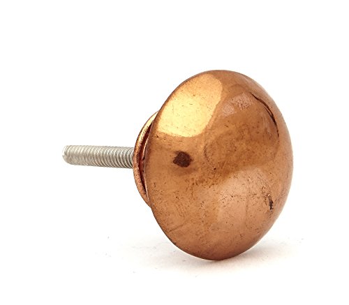 Smooth Copper Round Head Kitchen Drawer or Door Knob Pulls - Pack of 12