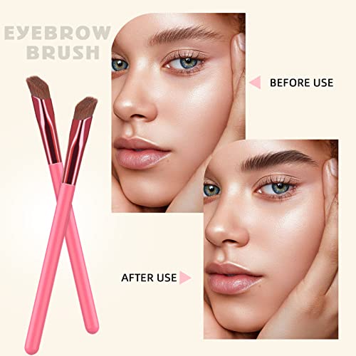 Brow Brushes For Eyebrows Concealer Brush Eye Brow Brush Professional Makeup Angled Eyebrow Brush Multi-Function Eyebrow Brush Thin Eyebrow Brush Angled Makeup Brush 2 Pieces #TOP3