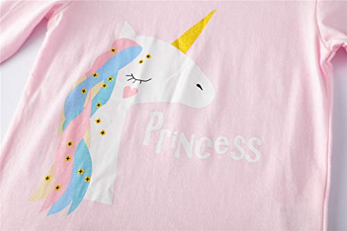 Image of Girl Long Sleeve Shirts Christams Tops Tees Cotton Casual Stripe Crewneck Graphic Jersey Tunic T-Shirts 3 Packs Sets