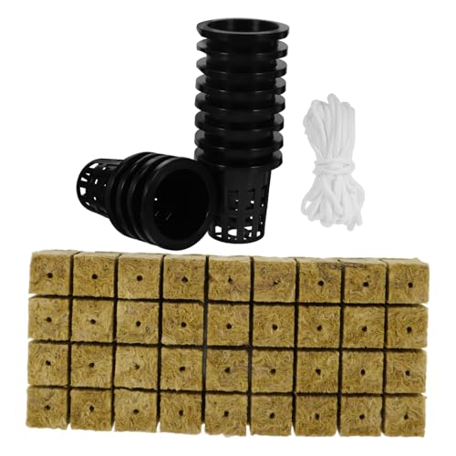 SEWACC Kit Hydroponique Complet avec Paniers de Culture Résistants Coton Absorbant et Pots sans Sol pour Jardin Intérieur et Extérieur Adapté Germination et Culture de Fraises Tomates et