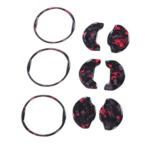 Garniture de Sortie d'air de Console Centrale en Carbone Rouge pour Coupé Sport 15-20