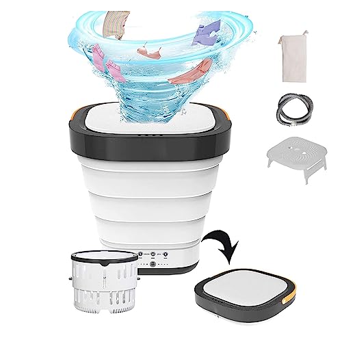 Portable Small Washing Machine with 2 Modes Drying and UV, Mini Washer and Dryer Combo Portable High Power,Retractable Drain Pipe for Apartment,Laundry,Camping,Trave,Pink