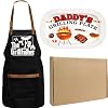 WorldBazaar Daddys Grilling Platter Fathers Day Gift Dad Grill Apron BBQ Grilling Tray Apron Set Father Gifts From Son Daughter Birthday Holiday