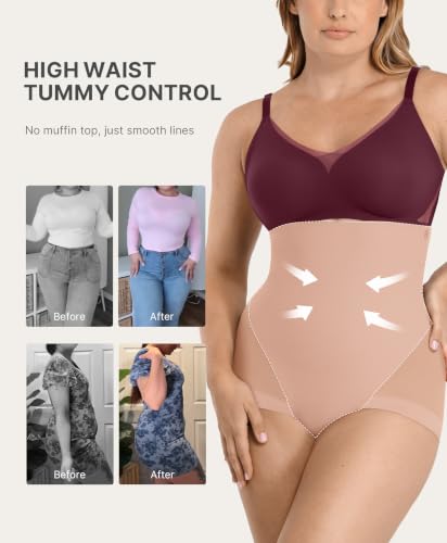 Image of SHAPELLX Women High Waist Tummy Control Slips Shapewear Panties Under Dress