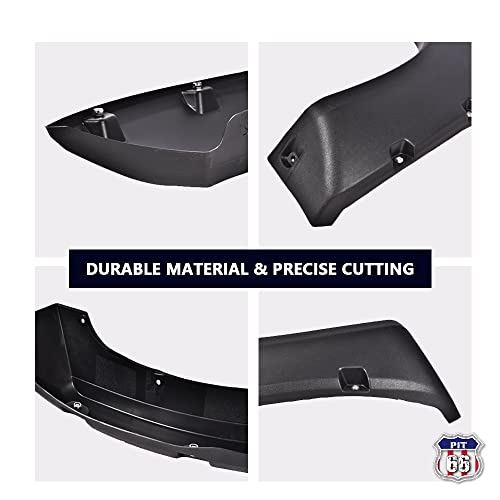 Pit66 Fender Flares, Compatible With 2011-2016 Ford F250 F350 Super Duty (Not For Dually Models), Rugged Textured Black Pocket Riveted Style Wheel Flares Set, 4 Pcs #TOP5