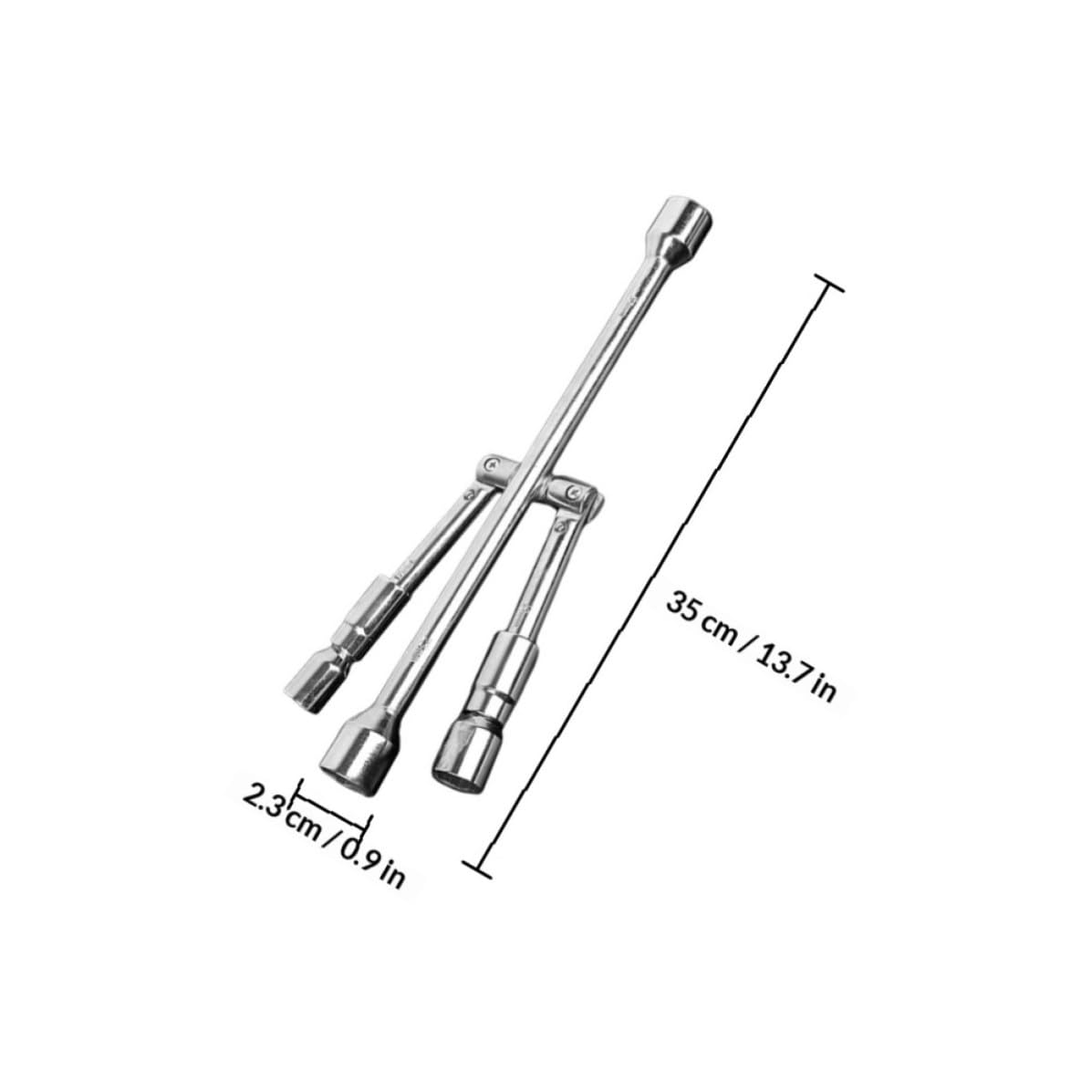 GALPADA Llave de Rueda Coche Plegable de Acero Resistente Llave Cruz Vías para Reparación de Neumáticos Herramienta Práctica para Mantenimiento Automotriz Portátil