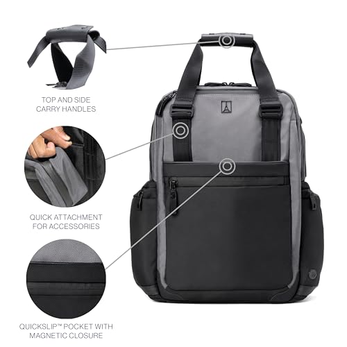 Image of Travelpro Altitude Medium Expandable Travel Laptop Backpack 25-30L, 16 Inch Laptop, Water Resistant, Work, Business, Men and Women, Falcon Grey