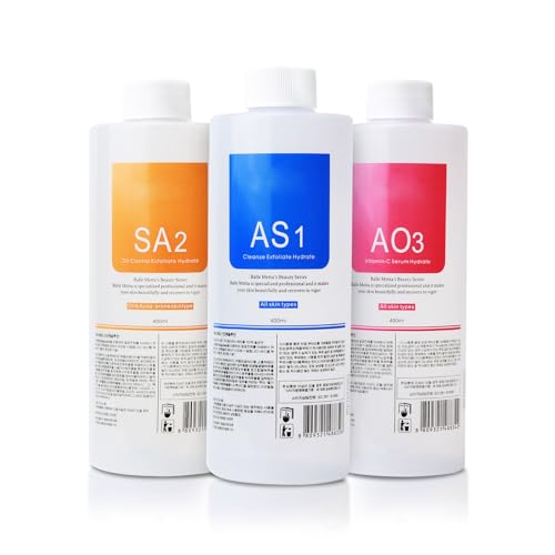 Nielies Professional Hydro Peeling Solution for Hydrodermabrasion Machines – Bubble Solution for All Skin Types (AS1, SA2, AO3) – Deep Cleansing, Hydration, and Anti-Aging