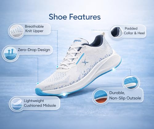 Image of Kraasa Men's Running Shoes | Breathable Mesh Upper | Lightweight Phylon Sole | Cushioned EVA Insole | Comfortable Sports & Casual Sneakers for Gym, Walking & Daily Use