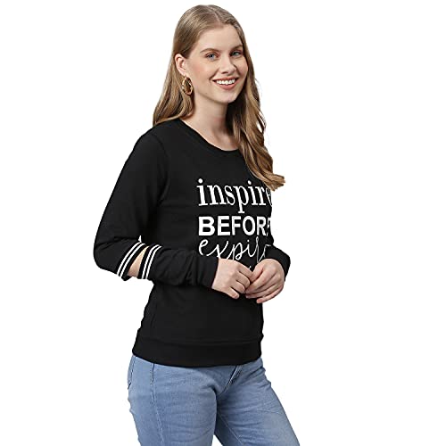 Image of Campus Sutra Women's Cotton Crew Neck Sweatshirt