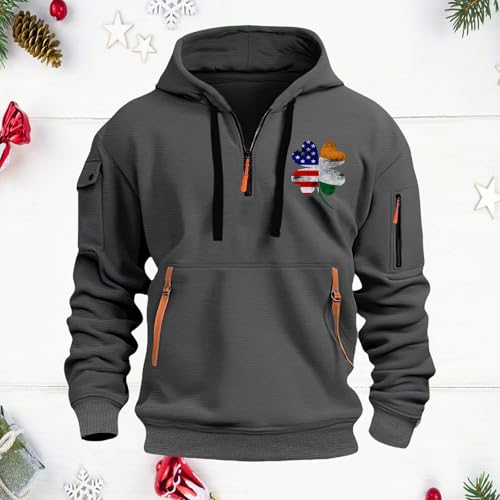 St Patricks Day Hoodies Mens Four Leaf Clover Graphic Pullover Irish American Flag Shamrock Sweatshirt Casual Shirt2