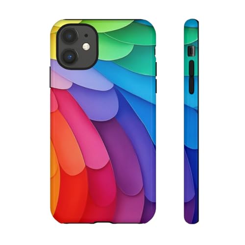 Coque arc-en-ciel brillante iPhone 11 rigide aux reflets colorés