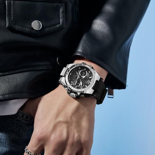 Image of V2A Styrke 5110 Analog Digital Watch for Men | Hybrid Multi Display Dial | Alarm Stopwatch Day Date 12 /24 Hr | TPU Strap | 30M Water Resistant