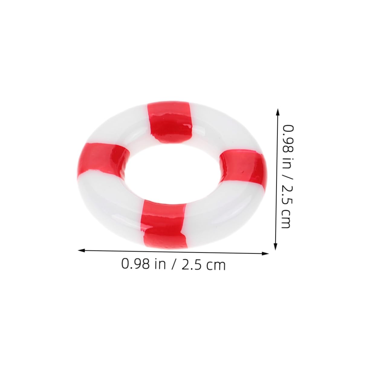HEMOTON Micro Landscape Swim Ring Statues 24pcs Mini Life Rings Decor Decorative Buoy Ornaments Mediterranean Style
