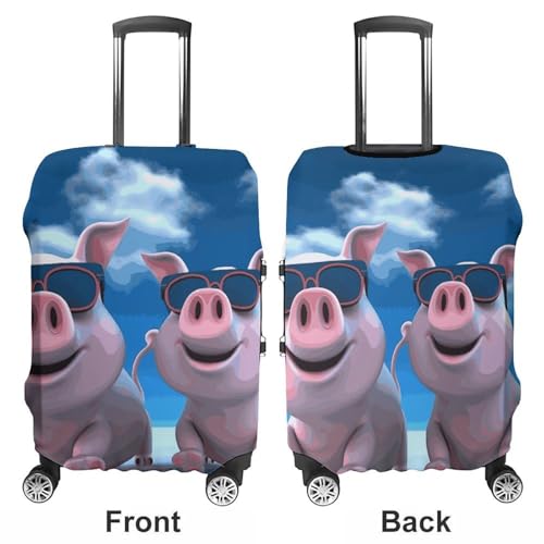 Carry on Luggage Cover Funny 3D Piggies Suitcase Covers for Luggages Tsa Approved Travel Luggage Sleeve Protector Elastic Suitcase Protector Anti-Scratch Washable Fits 19-30 Inch Case -L3
