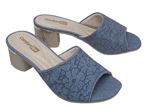 Tamanco Feminino Comfortflex 1852401 Jeans