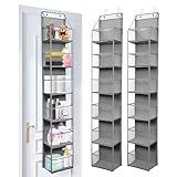 YRCBEHFU Organizador De Puerta (2 Unidades) - Organizador Colgante De 6 Estantes Con Bolsillos De Plástico Transparente -...