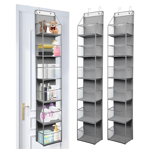 YRCBEHFU ウォールポケット 吊り下げ収納 ロッカー 【ドア掛け＆壁掛け両用】〈整理収納アドバイザー監修 〉収納 ぬいぐるみ おもちゃ 防塵 防水 ウォールポケット タオル 収納(2#6段、グレー)