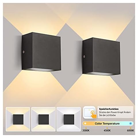 Imoli 2 Pack Aplique Pared Interior 3 Temperaturas de Color Ajustables 12W Cover