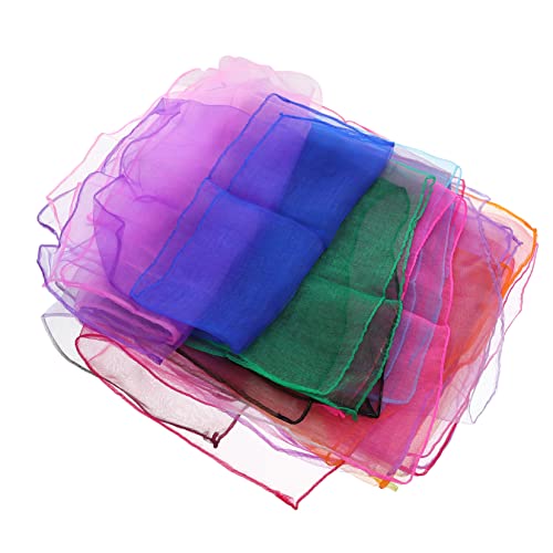 12pcs Juggling Dance Scarves Gradient Scarves Silk Dance Handkerchiefs Stage Props for Accessory Random Color