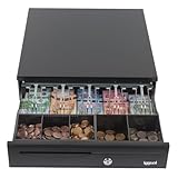 iggual   Tiroir Caisse IRON 30   Caisse Enregistreuse Manuelle ou Automatique pour 5 Billets et 5 Pièces   Serrure à 3 Positions   Matériau Acier + Plastique  Usage Professionnel  Noir (42 x 40,5 x10)