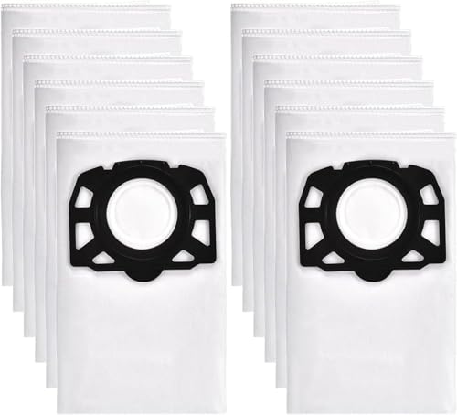 12 bolsas de aspiradora KFI 357 compatibles con aspiradoras Kärcher WD 2 Plus, WD 3, WD 3 batería, KWD 1, KWD 2, KWD 3, MV 3, WD 3.200 para WD 3.800 M, SE 4001, SE 4002