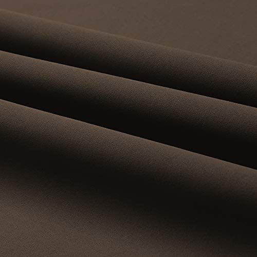 Image of IVAZA Living Room Bedroom Room Darkening Thermal Insulated Polyester Solid Blackout Curtain Noise Reducation Door Curtain 7 feet Set of 2(Coffee)