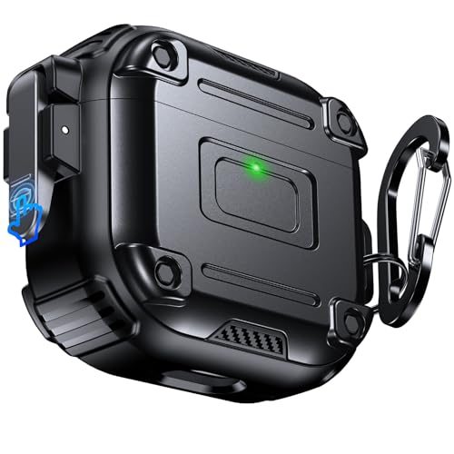 Coque AirPods 4 antichoc noire Chicfun Armour Lock idéale pour le sport et les déplacements