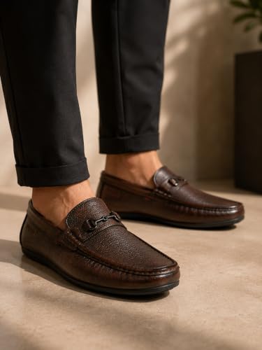 Image of Buckaroo BCK Otis FullGrain Natural Leather Brown Casual Loafer for Mens