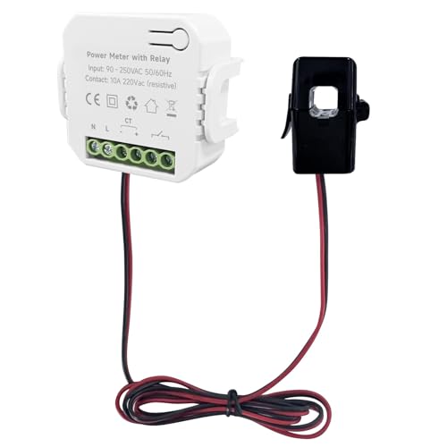 90‑250VAC Smart Energy Monitor Single Phase Clamp Electricity Meter with 200A CT Current Transformer for Home Energy Usage Monitoring