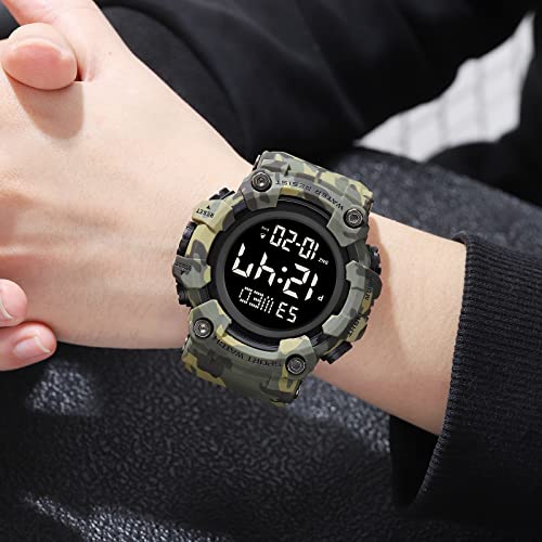 Gosasa Men Sports Military Watches Digital Airplane Shaped LED Light Waterproof Watches